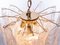 Lámpara de araña Mazzega de cristal de Murano bañado en oro, años 70, Imagen 5
