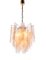 Lámpara de araña Mazzega de cristal de Murano bañado en oro, años 70, Imagen 3