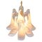 Lámpara de araña vintage con pétalos de cristal de Murano bañada en oro de Novaresi, Imagen 1