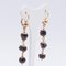 18K Gold Earrings with Garnets, Early 1900s, Set of 2 2