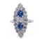 18k White Gold Ring with 2ct of Diamonds and 1ct of Sapphires 1