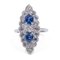 18k White Gold Ring with 2ct of Diamonds and 1ct of Sapphires, Image 1