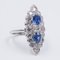 18k White Gold Ring with 2ct of Diamonds and 1ct of Sapphires, Image 3