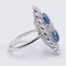 18k White Gold Ring with 2ct of Diamonds and 1ct of Sapphires, Image 4