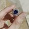 Vintage 18k Gold Ring with Central Sapphire and Diamonds, 70s 7