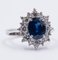 Vintage 18k Gold Ring with Central Sapphire and Diamonds, 70s 3