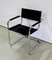 Black Leather and Chrome Metal Chair, 1970s, Image 3