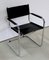 Black Leather and Chrome Metal Chair, 1970s 2