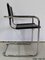 Black Leather and Chrome Metal Chair, 1970s 14