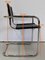 Stuhl aus schwarzem Leder & verchromtem Metall, 1970er 20