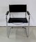 Black Leather and Chrome Metal Chair, 1970s 1