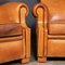 20th Century French Tan Leather Club Chairs, 1930s, Set of 3 10