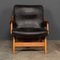 Sedia in pelle nera e teak di Ikea, XX secolo, anni '60, Immagine 3