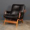 Sedia in pelle nera e teak di Ikea, XX secolo, anni '60, Immagine 2
