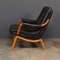 Sedia in pelle nera e teak di Ikea, XX secolo, anni '60, Immagine 6