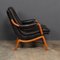 Sedia in pelle nera e teak di Ikea, XX secolo, anni '60, Immagine 5