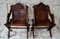Antique Gothic Oak Glastonbury Chairs, Set of 2 3