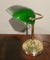 Ministerial Brass Lamp with Lampshade in Tile Green Glass, England, 1960s, Image 22