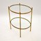 Vintage French Brass & Glass Side Table 9