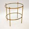 Vintage French Brass & Glass Side Table 1
