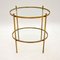 Vintage French Brass & Glass Side Table 2