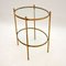 Vintage French Brass & Glass Side Table 10