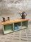 Vintage Wooden Compartment Cupboard or TV Cabinet in Light Green 10