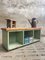 Vintage Wooden Compartment Cupboard or TV Cabinet in Light Green 3