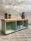 Vintage Wooden Compartment Cupboard or TV Cabinet in Light Green, Image 3