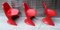 Vintage Model 2000 / 0/1 Red Plastic Chairs from Casala, 1972, Set of 3 2