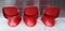 Vintage Model 2000 / 0/1 Red Plastic Chairs from Casala, 1972, Set of 3, Image 5