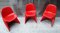 Chaises Vintage Modèle 2000 / 0/1 en Plastique Rouge de Casala, 1972, Set de 3 6