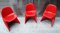 Vintage Model 2000 / 0/1 Red Plastic Chairs from Casala, 1972, Set of 3 6