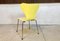 Sedia da pranzo o da scrivania modello nr. 3107 gialla di Arne Jacobsen per Fritz Hansen, Danimarca, 1955, Danimarca, Immagine 3