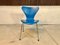 Danish Blue Series 7 3107 Stackable Dining or Desk Chair by Arne Jacobsen for Fritz Hansen, 1955 1