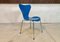 Danish Blue Series 7 3107 Stackable Dining or Desk Chair by Arne Jacobsen for Fritz Hansen, 1955, Image 2