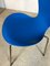 Danish Blue Series 7 3107 Stackable Dining or Desk Chair by Arne Jacobsen for Fritz Hansen, 1955 5