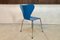 Danish Blue Series 7 3107 Stackable Dining or Desk Chair by Arne Jacobsen for Fritz Hansen, 1955 3