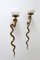Cast Brass Cobra Sconces or Wall Lamps by Maison Jansen, 1950s, Set of 2 1