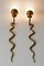 Cast Brass Cobra Sconces or Wall Lamps by Maison Jansen, 1950s, Set of 2 10