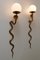 Cast Brass Cobra Sconces or Wall Lamps by Maison Jansen, 1950s, Set of 2 7