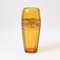 Vintage Golden Frieze Amber Glass Vase from Walther Glas 1