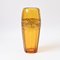 Vintage Golden Frieze Amber Glass Vase from Walther Glas, Image 1