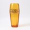 Vintage Golden Frieze Amber Glass Vase from Walther Glas 3