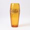 Vintage Golden Frieze Amber Glass Vase from Walther Glas 2