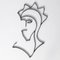 Esculturas de cabeza plana vintage de acero curvado, años 80. Juego de 2, Imagen 7