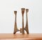 Vintage German Brutalist Metal Candle Holders from Harjes, Set of 2, Image 1