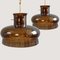 Brown and Bubble Glass Pendant Light by Carl Fagerlund for Orrefors, Set of 2, Image 7