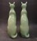 Mid-Century Italy Cat Sculptures in Celadon Color Ceramic, Set of 2 14