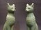 Italienische Mid-Century Katzen Skulpturen aus Celadon Keramik, 2er Set 3